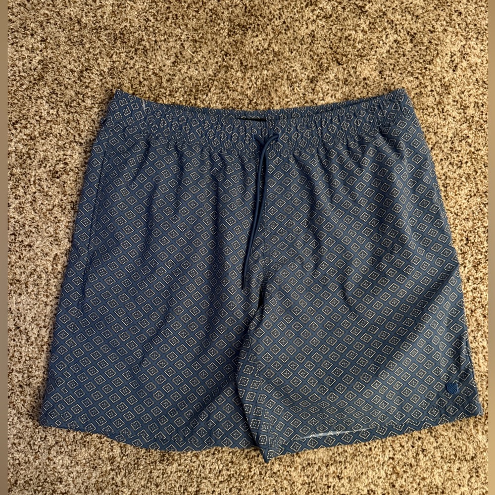 Brixton Blue Diamond Pattern Swim Trunks